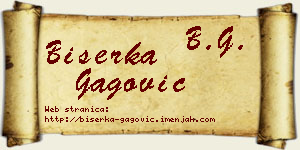 Biserka Gagović vizit kartica